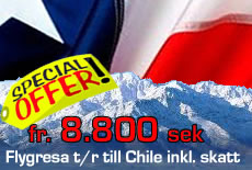 Erbjudande: Flygresa t/r till Chile från 9900 sek